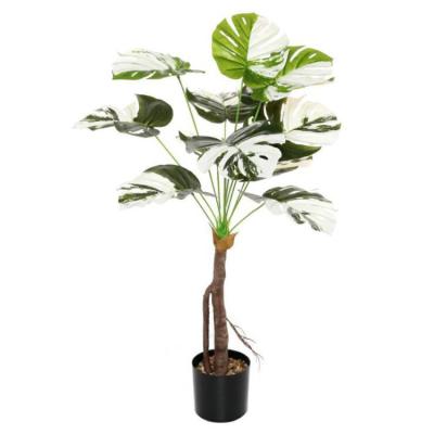 China Artificial Plants Manufacturer For Indoor High Simulation Greenery Faux Trees Decor Monstera Large Leaves High Quality Ornamental Home Bonsai for sale