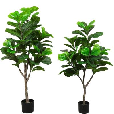 China New High Simulation Greenery Faux Ficus Lyrata Plant Stand Interior Ministry Decor Simulation Fiddle Leaf Fig Bonsai Artificial Trees For Sale for sale