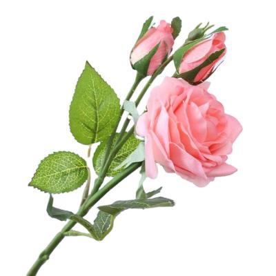 China Silk Rose Flowers For Wedding Home Table Rose Flower Factory Direct Real Touch Artificial Latex Plastic Artificial Flowers Decoration for sale