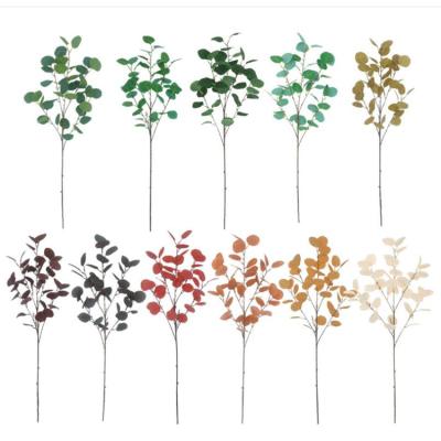 China High Simulation Preserved Eucalyptus Apple Leaf Long Stem Artificial Eucalyptus Small Silver Dollar Leaves Eucalyptus For Wedding Home Decor for sale