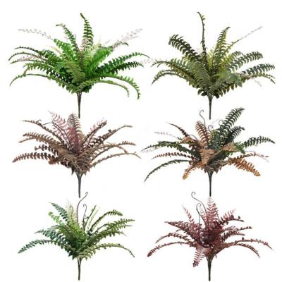 China Wholesale Cheap Artificial Boston High Simulation Fern Plant Artificial Big Ferns Leaves Fake Persian Leaf For Wall Garden Decoration for sale