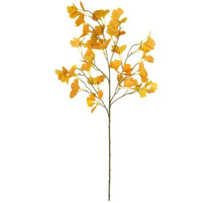 China High Simulation Ginkgo Tree Branches Artificial Ginkgo Biloba Home Decorative High Quality Long Leaf Artificial Stem Big Fake Leaves For Wedding for sale