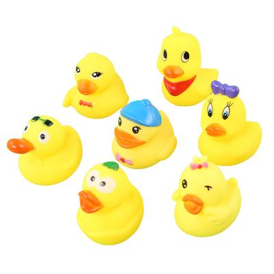 China Eco-friendly Material Mini Yellow Rubber Duck Bath Toys Squeaking Soft Floating Rubber Duck for sale