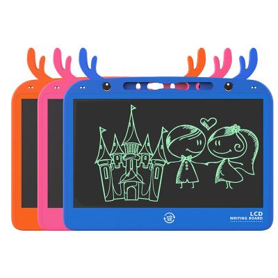 China Movable Leaves 13.5 Inch Magic LCD Pad Drawing Board Cartoon Deer Writing Tablet Toy For Children for sale