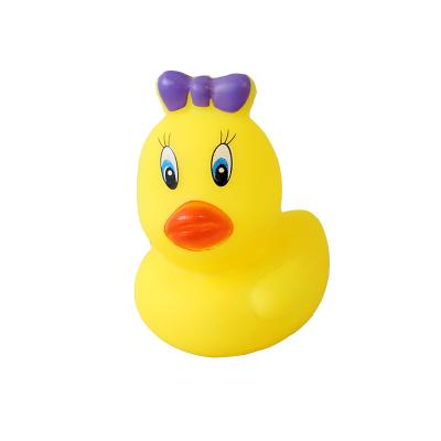 China Hot Selling Soft Material Eco-friendly Duck Toy Kawaii Water Floating Squeaky Baby Plastic Yellow Bath Toys for sale