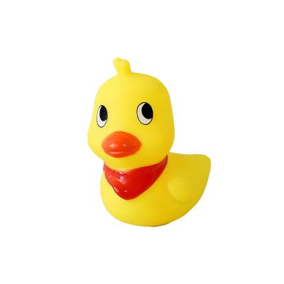 China Eco-friendly Material Baby Bath Toy Duck Animal Call Beach Bath Rubber Toy for Kids Float Duck Ducks Kawaii Cute Water Animal Yellow for sale