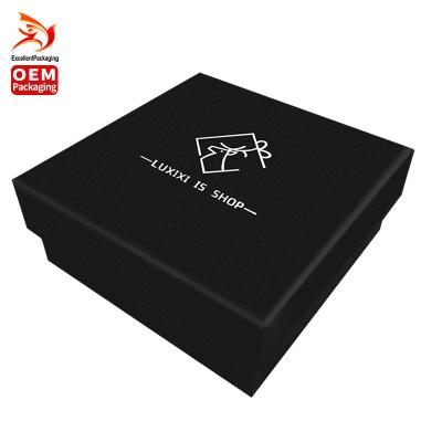 China Recyclable Printing Black Packaging Boxes Cardboard Paper Gift Boxes Packaging Jewelry Box for sale