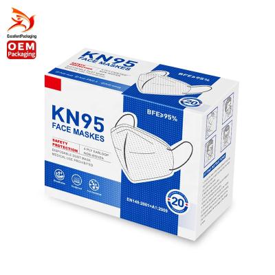 China Manufacturers kn95 recyclable mask box disposable mask packaging box custom for sale