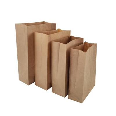 China Recyclable Recycle Brown Kraft Paper Bags High Quality Paper Bread Bags For Food Caterer for sale