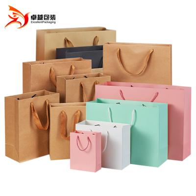 China Shopping Bag Kraft Paper Bags Recyclable Luxury Custom Printed Paper Bag With Twisted Handle Eco - Friendly Cardboard for sale