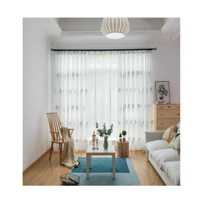 China Factory Modern Hot Sale Embroidery Sheer Curtain For Living Room Hotel Office White Tulle Customized Curtain for sale