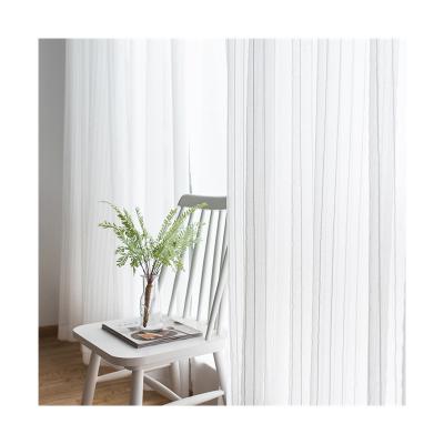 China CLASSIC custom size simple white stripe curtain for living room factory wholesale prices for sale