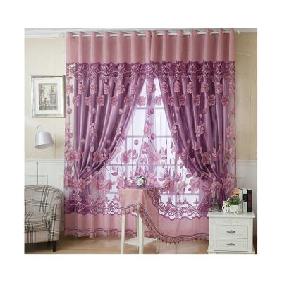 China Wholesale Modern Luxury Jacquard Hotel Cortinas Floral Tulle Bedroom Sheer Curtain Living Room for sale