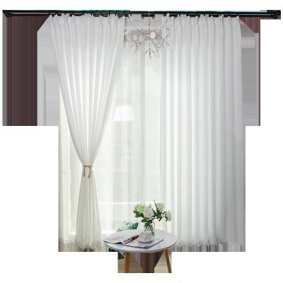 China Blackout Factory Supply Canvas Style Transparent Sheer Voile Curtain Fabric For Living Room for sale