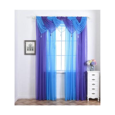 China Valance Ready Made Voile Blackout Polyester Soft Feeling 100% Sheer Curtain For Living Room Drapes for sale