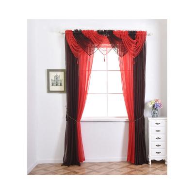 China High Quality Cheap Blackout Rod Pocket Voile Sheer Curtains Set With Drapery For Living Room Curtains for sale