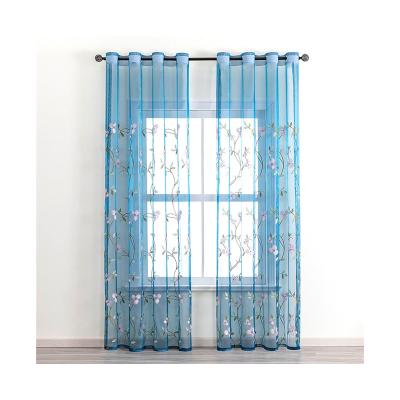 China Blue Sheer Blackout Embroidery Turkish Curtains In Modern Rideaux Living Room For Hotel Home Window for sale