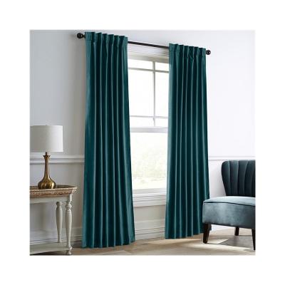 China Hot Selling Blackout Rod Pocket Blackout Velvet Super Solid Soft Curtains For Living Room Bedroom for sale