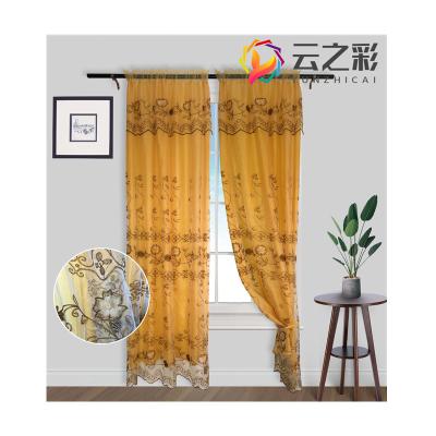 China High Quality Blackout China Factory Embroidery Drapes Double Layer Embroidery Window Curtains For Home for sale