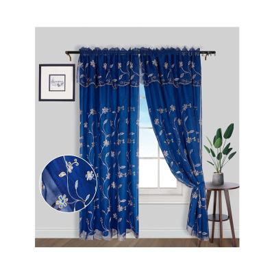 China High Quality Blackout Promotion Material Double Layer Embroidery Eco - Friendly Window Curtains For Home for sale