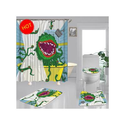 China Blackout China Factory 3D Dinosaur Digital Printed Waterproof Shower Curtain For Bathroom Hotel Show Curtain for sale