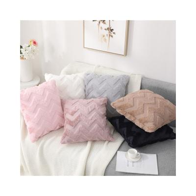 China Sustainable Amazon Hot Sale Faux Fur Pillow Case 45*45cm Cushion Cover Decor For Sofa for sale