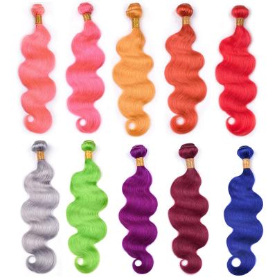 China Brazilian Body Wave Hair Bundles Cuticle Virgin Hair Weave Bundles Colored Hair Extensions For Woman for sale