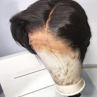 China Natural Lace Front Human Hair Wigs Pre Colored Pixie Cut Wigs Pixie Cut 13X4 Plucked Bob Wigs For Black Women Short for sale