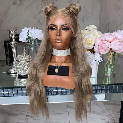 China Ash Blonde Full Lace Human Hair Full Lace Wigs 100% Virgin Hair Aglined Cuticle Wigs Hairline Natural Brazilian Virgin Hair Wigs for sale