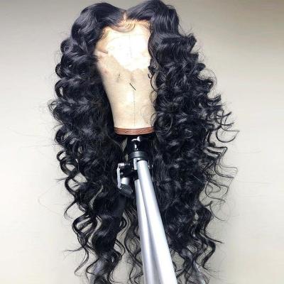 China Loose Curly Wigs Loose Curly Hair Lace Front Wigs Pre Plucked Brazilian Virgin Hair Full Lace Hair Wigs For Black Woman for sale