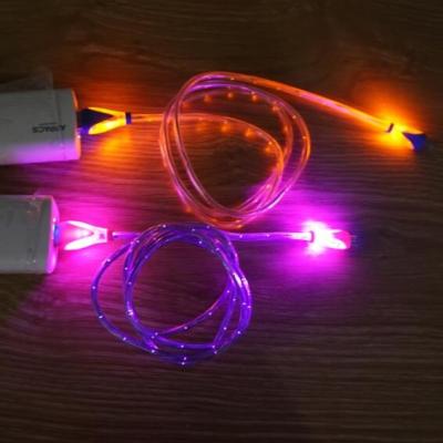 China Charging and Data Transmission APPACS Customized Colorful 1m LED USB Cable 3ft for iPhone iPad with LED Light for sale