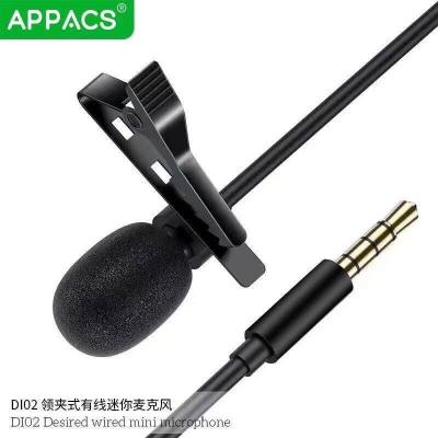 China Mini Microphone APPACS V6 Mobile Microphone Clip Cable Wired Microphone with 3.5mm Plug for sale