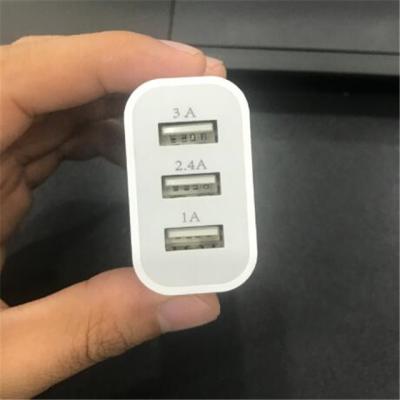 China High Quality Multifunctional 3 Ports Mobile Phone USB Charger 5V 3A USB Charger USB Wall Charger For iPhone 8/7/7 Plus For Samsung for sale