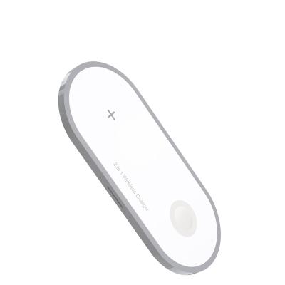 China Mobile Phone 2 in 1 Fast Qi Wireless Charger Pad for Air Power Charging iPhone Apple Watch Airpods for sale