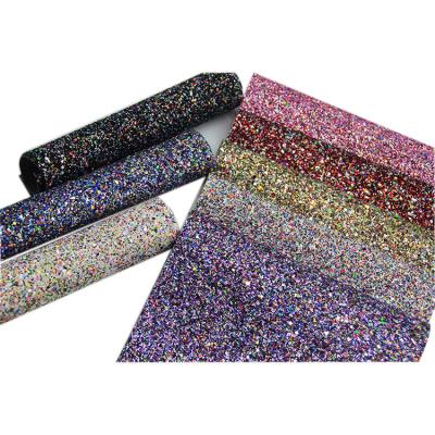 China Viable Glitter Fabric Synthetic Leather Iridescent Leather Shoe Making Bows Bags for sale