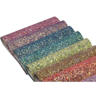 China Glitter Viable Leather Sheets Iridescent Leather Fabric Printed Synthetic Leather Fabric For Shoe for sale