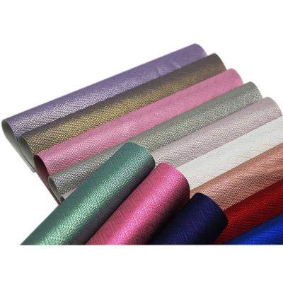 China Anti-rust Leather Fabric Metallic Printed PU Textured Leather Material For Wallet Decoration for sale