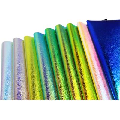 China Leather Anti-Mildew Stock PU Holographic Fabric For Bag Making for sale