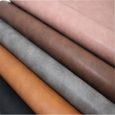 China Abrasion-resistant mad horse waterproof rexine leather sofa covers PU customized leather fabric for sofa shoes bags for sale