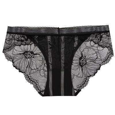 China Antibacterial Women's Chinese Style Nightwear Japan Cloth Trendig Bead Briefs Peek Lace Shorts Panties for sale