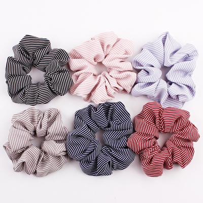 China Wholesale Hari Accessories Polka Dot Striped Lattice Scrunchie Factory Fashion Custom Scrunchies for sale