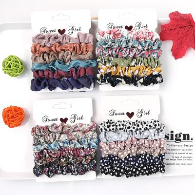 China Satin Simple Velvet Hair Scrunchies Set Thin Hair Scrunchies Candy Color Hair Scrunchies Hair Accessories Cloth Scrunchies Set for sale