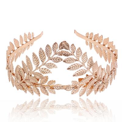 China High quality hot sale crown leaf shape hair band retro fashion wedding bridal headband hair accessories for sale