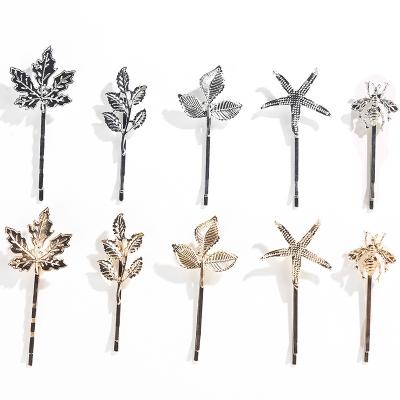 China Clever Casual Leaf Hairpin Maple Metal Starfish Alloy Bee Clip Female Small Personality Band Clip for sale