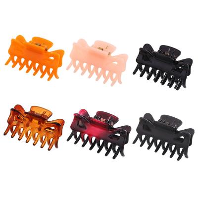 China Hot Sale 7 Tooth Hair Claw Factory 4CM Middle Smart Casual Wholesale Small Claw Clip Hair Hold Claw Clip for sale