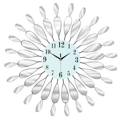 China Modern Southeast Asia ODM Mirror Sun Flower/ODM Wall Clock For Bedroom Decorative Wall Clock Reloj De Peeled for sale