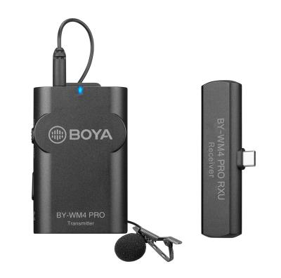 China BOYA BY-WM4 PRO-K5 Professional Lavalier Wireless Microphone System Wireless Lapel MIC for Type-C Smartphone DSLR Video Recording for sale