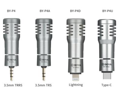 China Just For IOS Devices BOYA BY-P4 Plug & Play Condenser Microphone Mini Omnidirectional Mic For Vlogging Phone Stream Live for sale