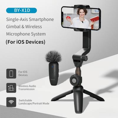 China Smart Wireless Handheld Stabilizer Stand Anti-shake Smartphone Lavalier MIC BOYA BY-X1D Condenser Microphone System Kit for iPhone for sale