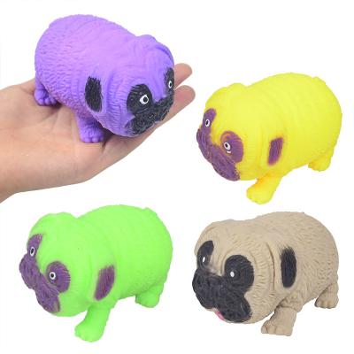 China Relieve Hot Cute Pug Dog Lala Stress Relief Worry Ball Squeeze Flower 2021 Simulation TPR Stress Ball Squeeze Dog Sensory Toy for sale